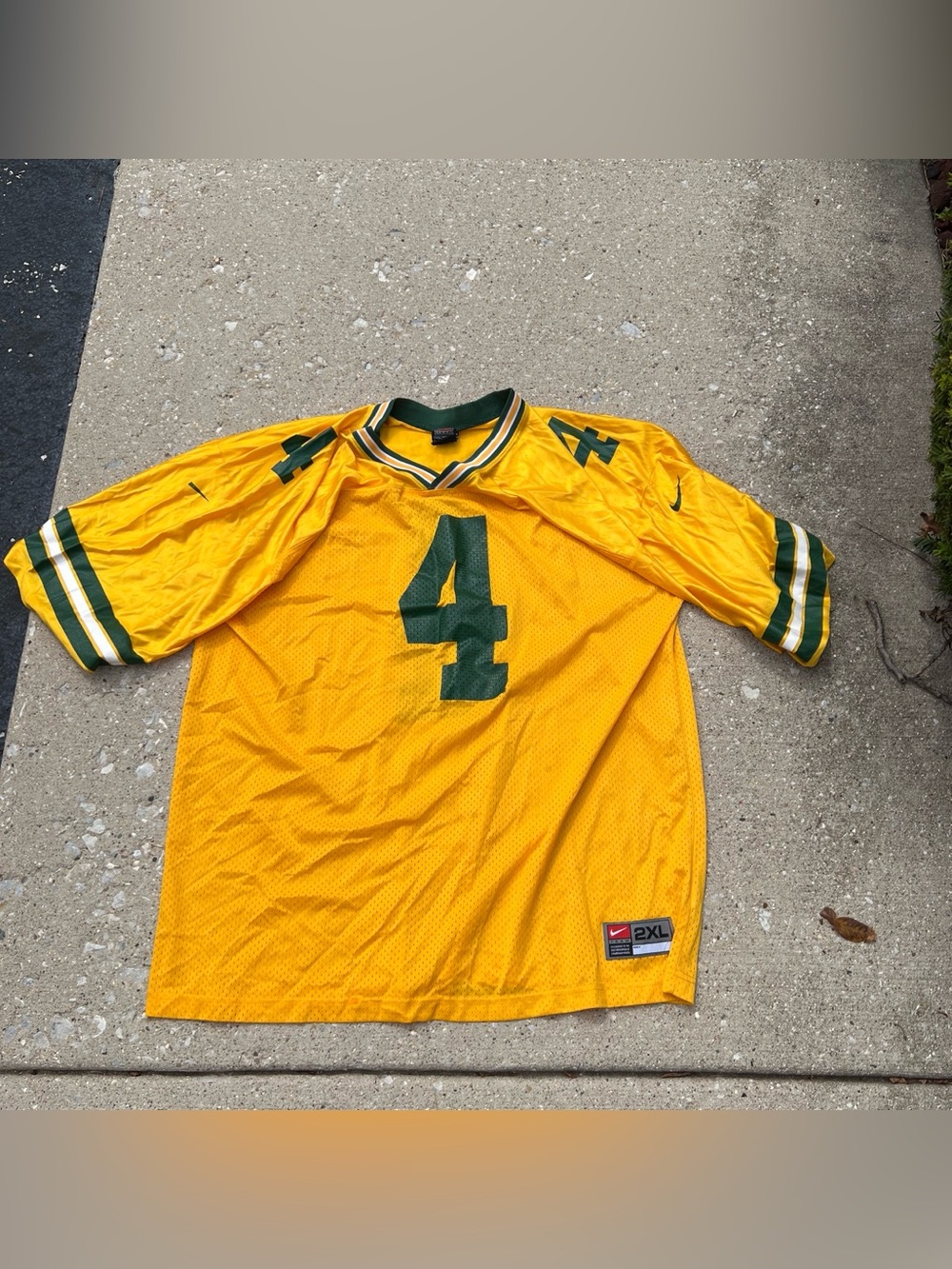 Nike Men’s Yellow and Green Football Jersey with Number 4